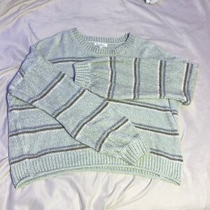 Cloud Chaser Green Striped Sweater